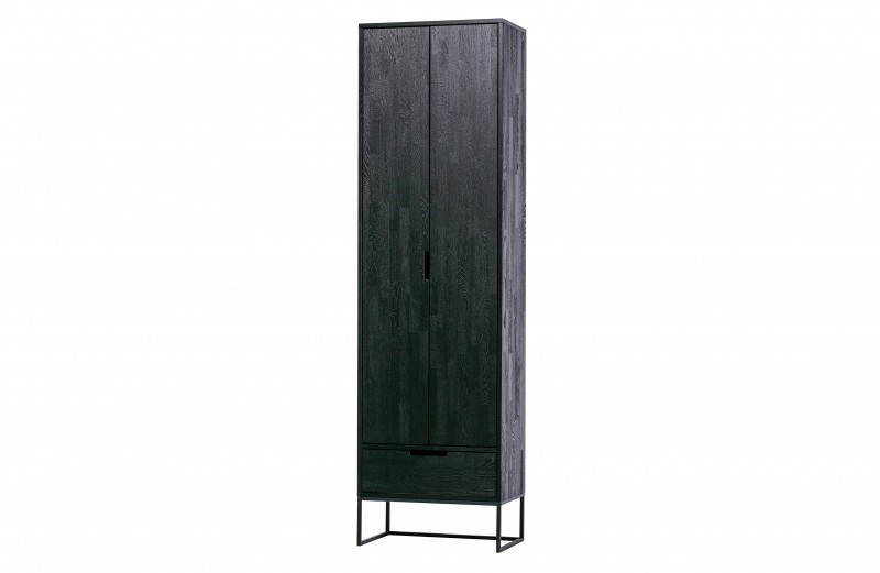 CABINET TALL 210 BLACK BRUSHED ASH WOOD - CABINETS, SHELVES